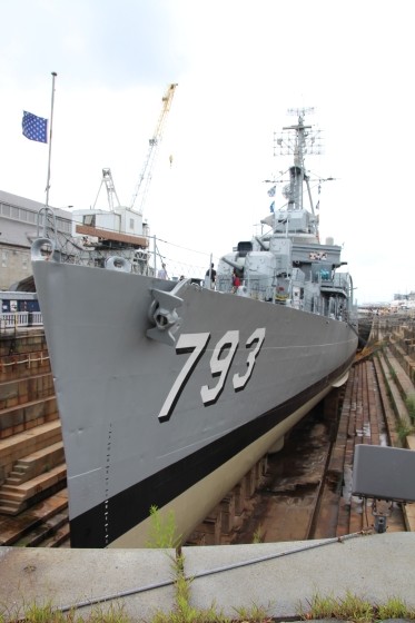 USS Cassin Young in Dry Dock