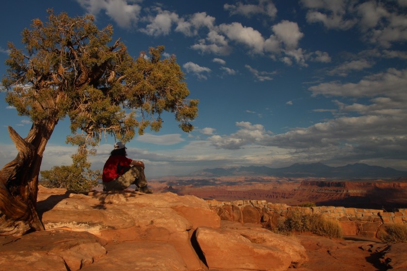 Admiring the La Sal Mountains